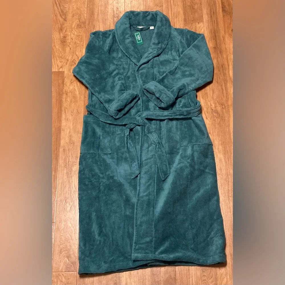 L.L. Bean Teal Terry Cloth Robe Women’s Medium - Picture 1 of 6